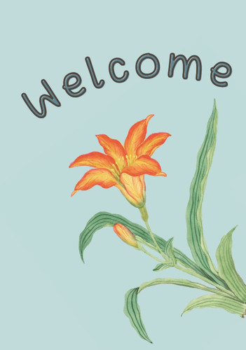 Welcome: Floral All Occasion Visitor Guest Comment Book Hard Cover for Visitor Comments, Showers, Reunions, Events, Vacation Rentals - Prompted with Permission to Publish Checkbox | Lily on Green