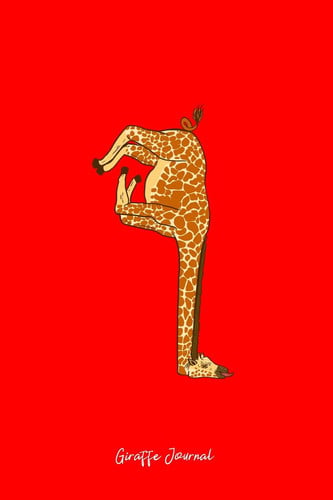 Giraffe Journal Dot Grid Journal - Falling Giraffe Funny Long Neck Animal Puns Jokes Humor Gift - Red Dotted Diary, Planner, Gratitude, Writing, Travel, Goal, Bullet Notebook - 6x9 120 Pages