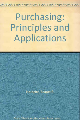 Purchasing: Principles & Applications