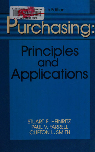 Purchasing: Principles and applications