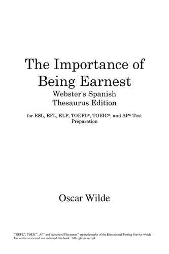 The importance of being earnest