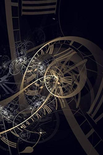 4-Year One Line a Day College Memories Journal September - August: 6x9 Dated and Lined Matte Softcover 4-Year Memoir Diary with Futurist Fractal Timepiece Clock Pattern