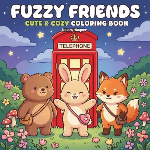 Fuzzy Friends: Cute and Cozy Coloring Book: 50 Heartwarming Pages of Adorable Animals, Whimsical Scenes, and Relaxing Fun for Kids, Teens, and Adults