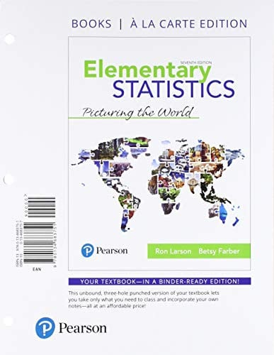 Elementary Statistics Picturing the World, Books a la Carte Edition