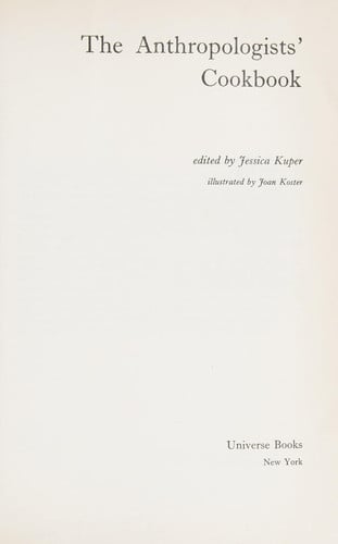 The Anthropologists' cookbook