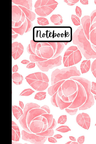 Notebook | Lined Paperback Journal | 6 x 9 Inches | 120 Pages | Pink Flowers | Floral