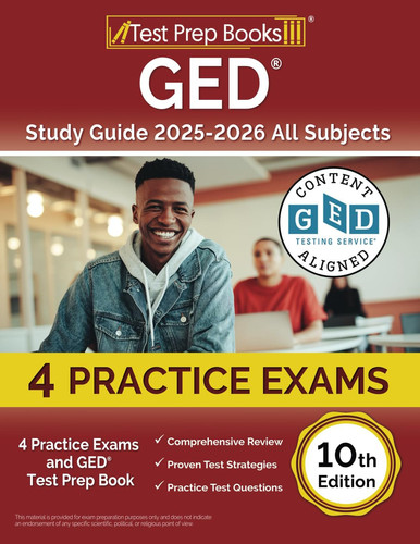 GED Study Guide 2025-2026 All Subjects 6 Practice Exams and GED Test Prep Book [10th Edition]
