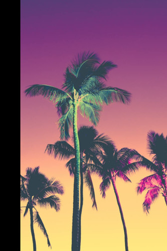 Notebook | Lined Paperback Journal | 6 x 9 Inches | 120 Pages | Palm Tree | Colorful