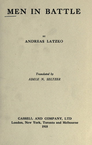 Cover of Men in war.