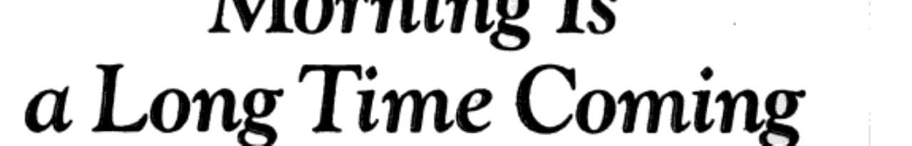 Cover of Morning is a Long Time Coming