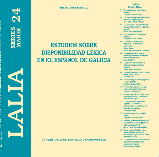 Estudios sobre disponibilidad léxica en el español de Galicia