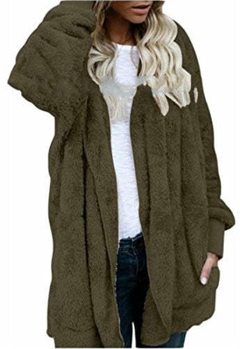 Generic Women Fashion Fluffy Reversible Front Open Jacket Overcoats 3 S