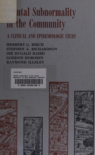 Cover of Mental subnormality in the community