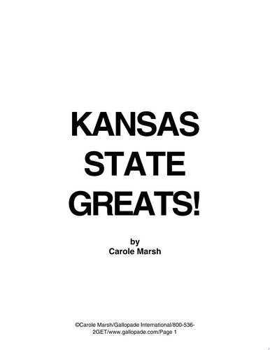 Cover of Kansas State Greats! (Carole Marsh Kansas Books)