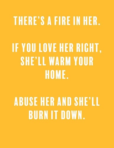 There's a Fire in Her. If You Love Her Right, She'll Warm Your Home. Abuse Her and She'll Burn It Down A Lined Boss Lady Girl Journal with Numbered Pages-Great Notebook for Writing Down All Those Business Ideas!