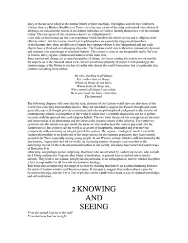 The Tao of Physics An Exploration of the Parallels between Modern Physics and Eastern Mysticism