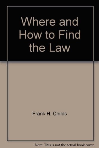 Cover of Where and How to Find the Law