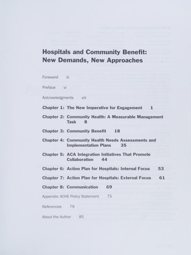 Hospitals & Community Benefit: New Demands, New Approaches