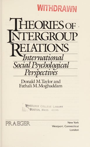 Theories of intergroup relations: International social psychological perspectives