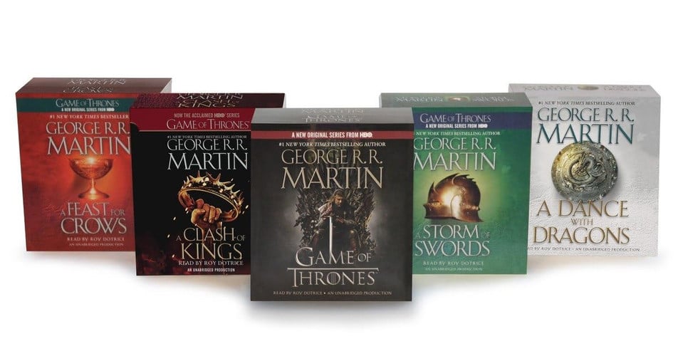 George R. R. Martin Song of Ice and Fire Audiobook Bundle A Game of Thrones (HBO Tie-in), A Clash of Kings (HBO Tie-in), A Storm of Swords A Feast for Crows, and A Dance with Dragons