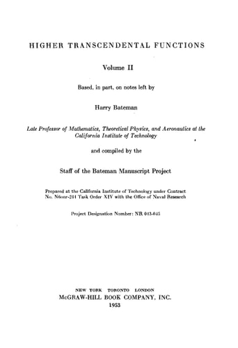 Higher transcendental functions