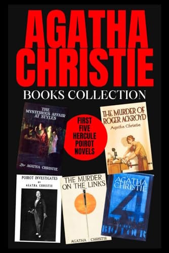Agatha Christie Books Collection (First Five Hercule Poirot Novels): The Mysterious Affair at Styles, The Murder on the Links, Poirot Investigates, The Murder of Roger Ackroyd, The Big Four