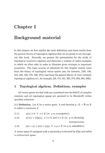 Topological Algebras with Involution