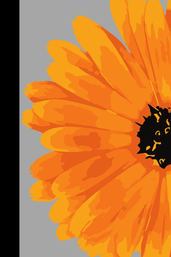 Notebook | Lined Paperback Journal | 6 x 9 Inches | 120 Pages | Orange Flower