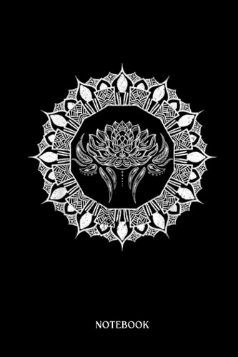 Mandala Notebook: Prana Art Fractal Geometry Spiritual Yoga Lotus Mandala | 6" X 9" 120 Pages Wide Ruled Lined Notebook With Bohemian Mandala.