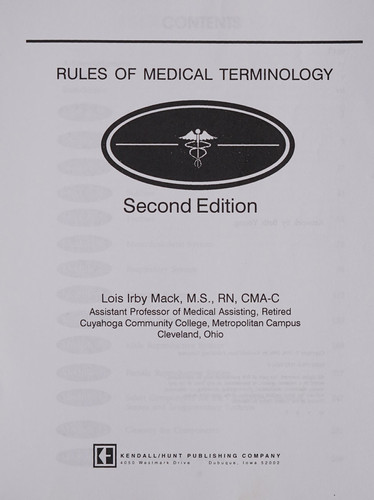 Rules for Medical Terminology