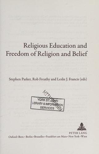 Religious Education and Freedom of Religion and Belief