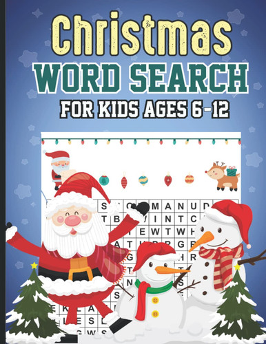 Christmas Word Search for Kids Ages 6-12: Brain Stimulation Word Find Game Holiday Fun For Kids Gift Idea For X-Mas Celebration, Over 64 Word Search Christmas Word Search for Kids Ages 6-12