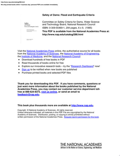 Safety of Dams Flood and Earthquake Criteria