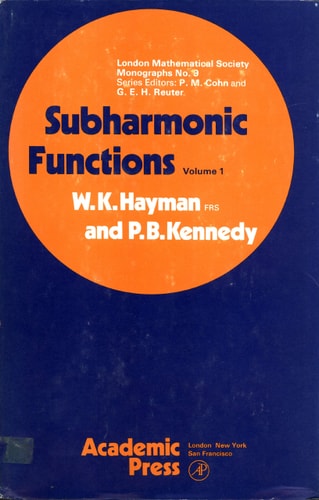 Subharmonic functions, vol.1