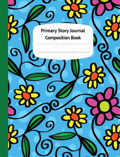 Cover of Flowers & Polka Dots Primary Story Journal Composition Book