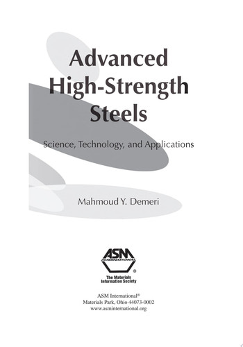 Advanced High-Strength Steels Science, Technology, and Applications