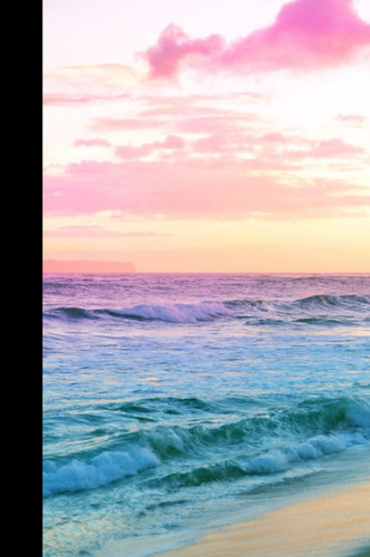 Notebook | Lined Paperback Journal | 6 x 9 Inches | 120 Pages | Colorful Sunset | Pastel | Beach