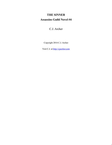 The Sinner An Assassins Guild Novel