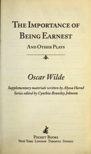 The Importance of Being Earnest and Other Plays