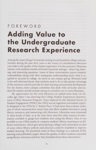 Undergraduate Research and the Academic Librarian