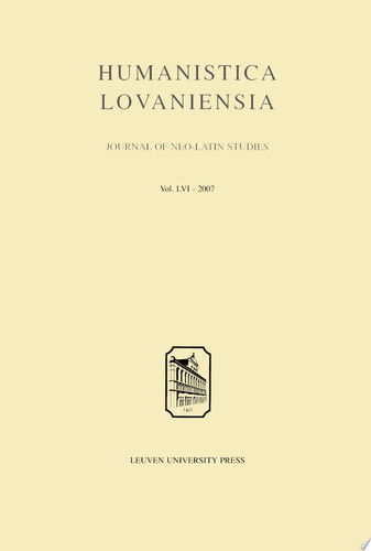 Humanistica Lovaniensia Journal of Neo-Latin Studies