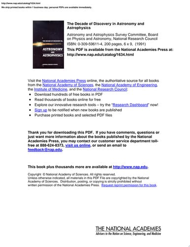 The Decade of Discovery in Astronomy and Astrophysics