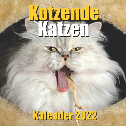 Kotzende Katzen Kalender 2022: Lustiger Katzenkalender 2022 für Katzenliebhaber mit einem lustigen Katzenfoto für jeden Monat (German Edition)