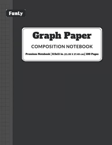 Graph Paper Composition Notebook Cute Black Grid Paper Notebook, Quad Ruled (4 X 4), (4 Squares Per Inch), Journal for Math and Science (Large 8. 5 In. X 11 In) 100 Pages