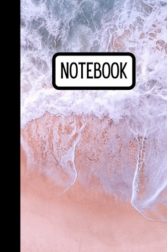 Notebook | Lined Paperback Journal | 6 x 9 Inches | 120 Pages | Pink Waves | Beach