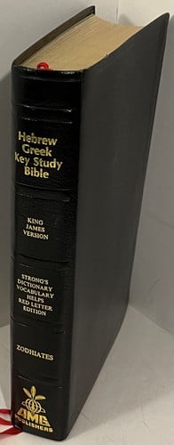 The Hebrew Greek Key Study Bible/King James Version/the Old Testament/the New Testament/Black Genuine Leather/Ke9