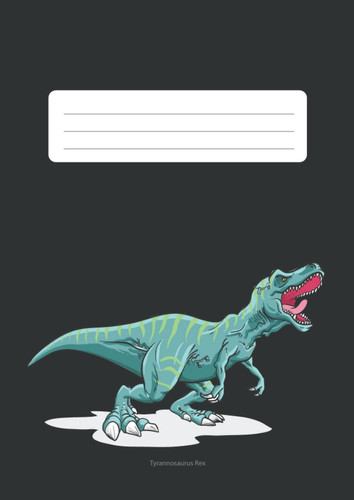 Schulheft DIN A4 Lineatur 22 Tyrannosaurus Rex / T-Rex Dinosaurier schwarz: Rechenheft kariert 5mmx5mm (Dino Schulhefte) (German Edition)