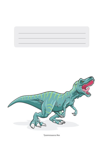 Schulheft DIN A4 Lineatur 40 Tyrannosaurus Rex / T-Rex Dinosaurier weiß: Rechenheft kariert 5mmx5mm mit Umrandung (Dino Schulhefte) (German Edition)