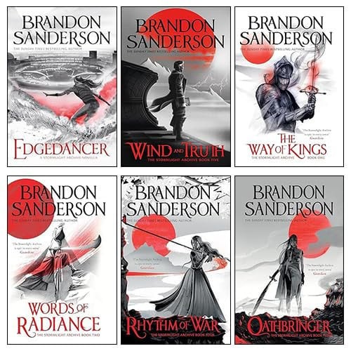 Brandon Sanderson 6 Books Collection Set(The Way of Kings Book, Words of Radiance Book, Oathbringer Book, Rythm of War Book, Edgedancer & Wind and Truth)