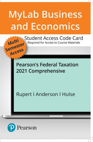 TaxAct 2019 Access Card for Pearson's Federal Taxation 2021 Comprehensive